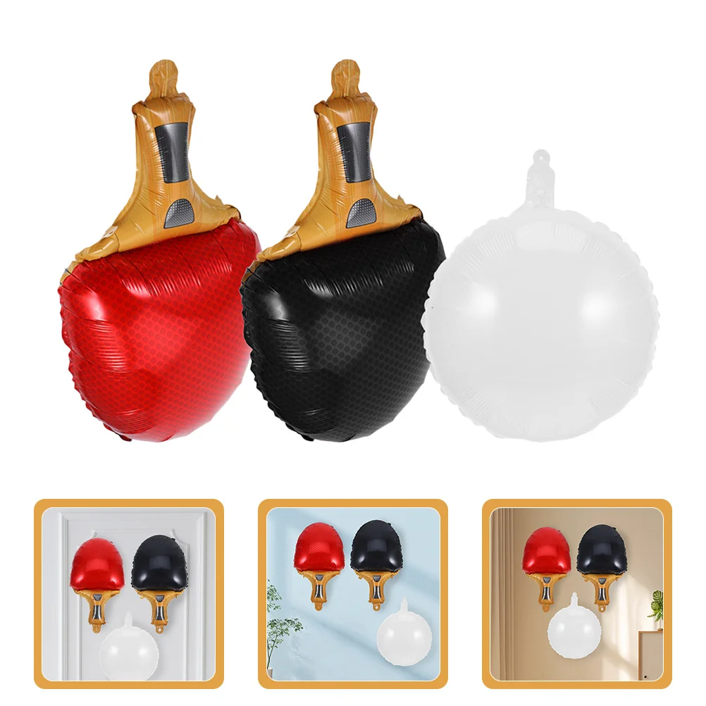 

1 Set Table Tennis Ball Balloons Foil Round Aluminum Inflatable Party Decorations For Birthday Sports Theme Events Reusable