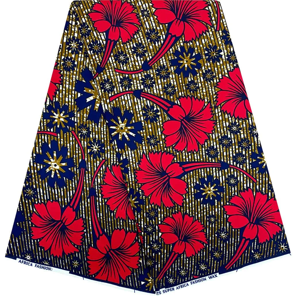 Tessuto di cera con stampa africana in cotone 100% arioso con motivi geometrici per l'artigianato di indumenti casual