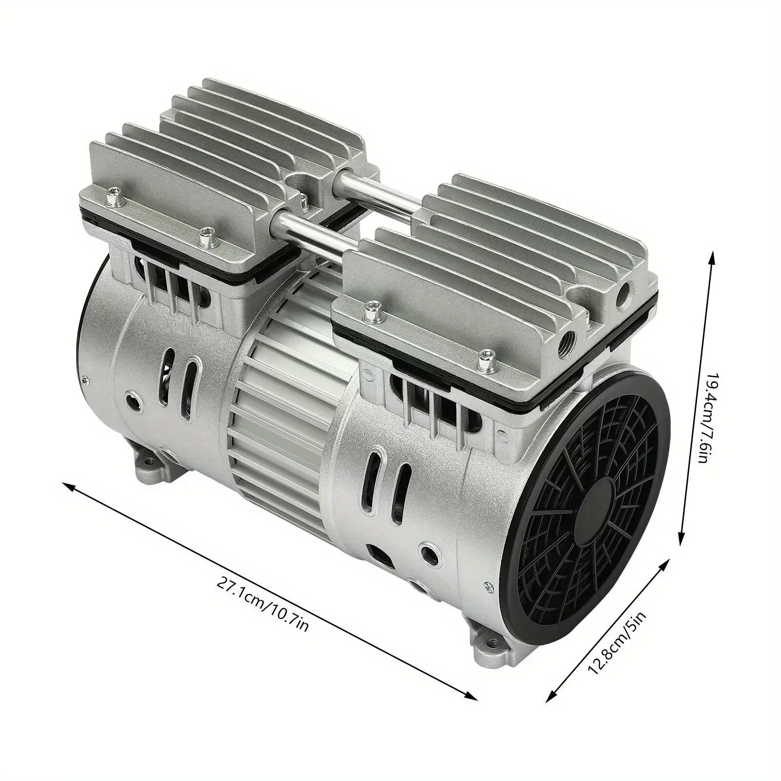 125L/min ปั๊มอัดอากาศไร้น้ํามัน - ปั๊มสูญญากาศ 4.5CFM เงียบเป็นพิเศษสําหรับพิพิธภัณฑ์สัตว์น้ํา, พอง, HVAC และเครื่องมือ DIY - น้ําหนักเบา
