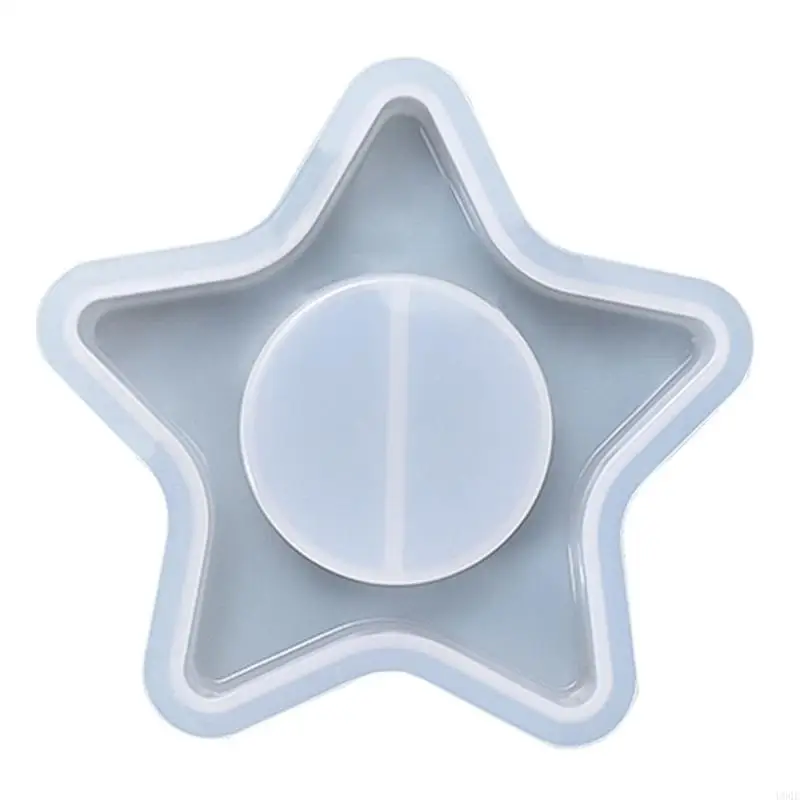 U90E Candles Holders Resin Casting Mold Crystal Five-pointed Star Candlestick Mold