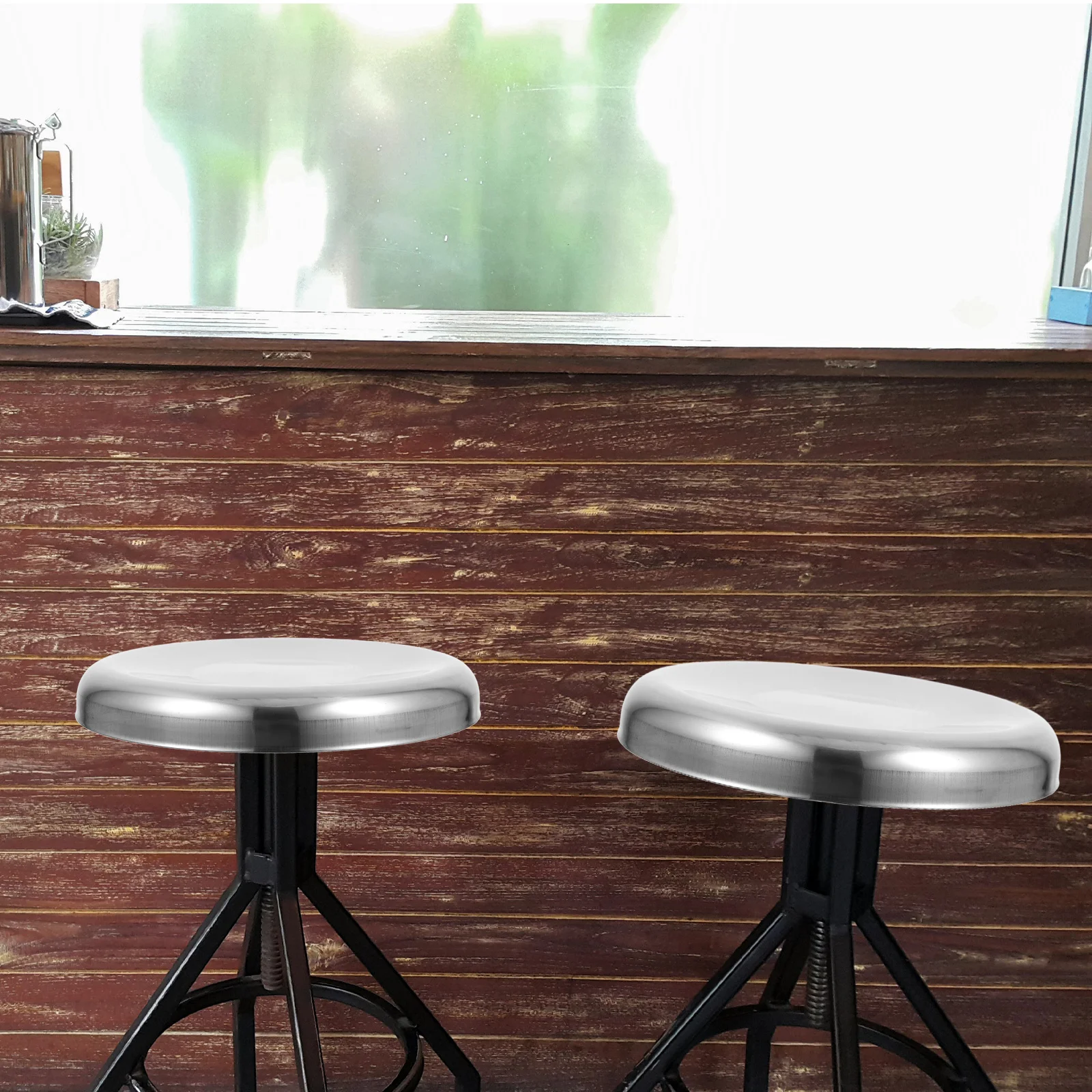 

1pc Stainless Steel Round Seat Replacement For Bar Stool Chair Surface Metal Seating Part Kitchen Dining Room Furniture Supply
