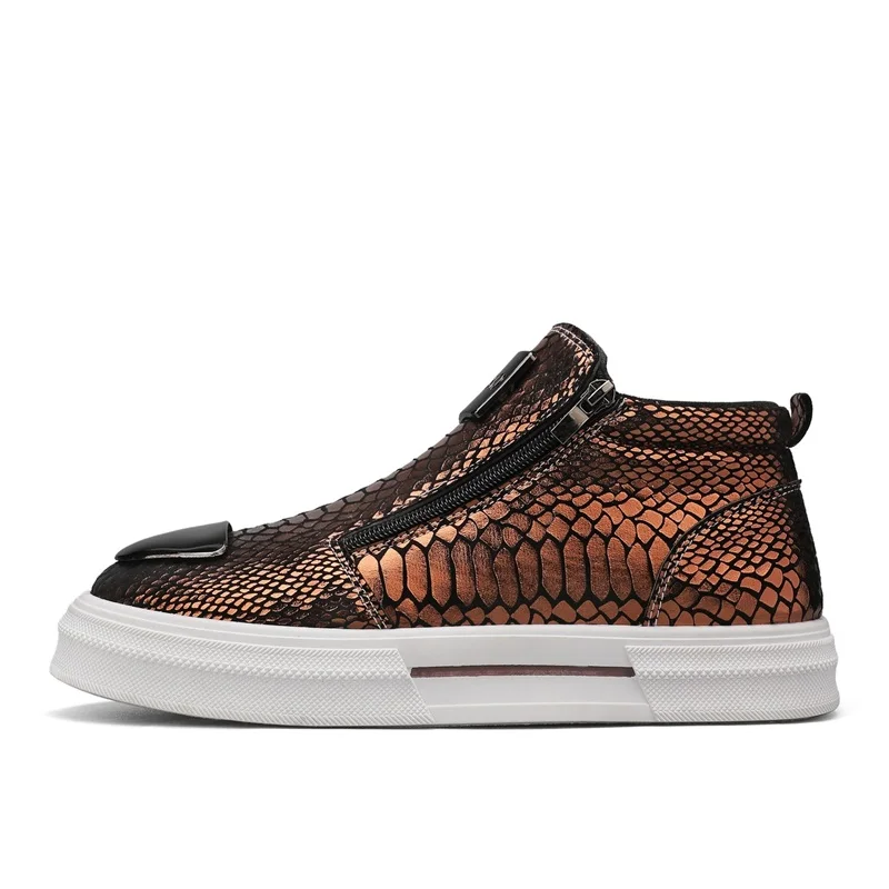 Zapatos de skate para hombre, zapatillas altas, zapatos planos deportivos para hombre, zapatos de cuero para turismo, impermeables, informales, para correr, Hip-Hop