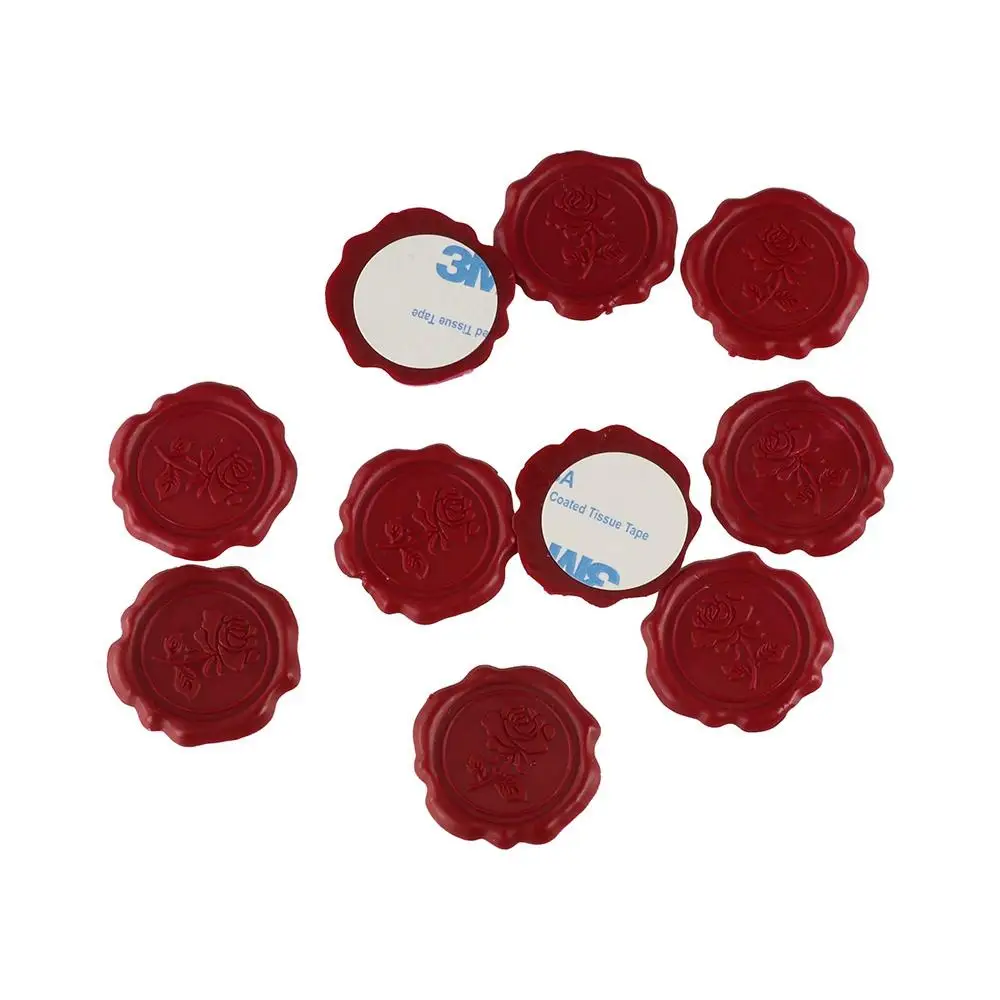10pcs Personalized Wax Seal Stickers Self Adhesive Exquisite Wedding Invitation Stickers Round Vintage Envelope Seal Stickers