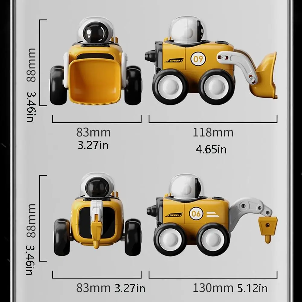 Smooth Astronaut Inertial Engineering Vehicle Abs Plastic Round and Smooth No Recharging Required Bulldozer Toy Car