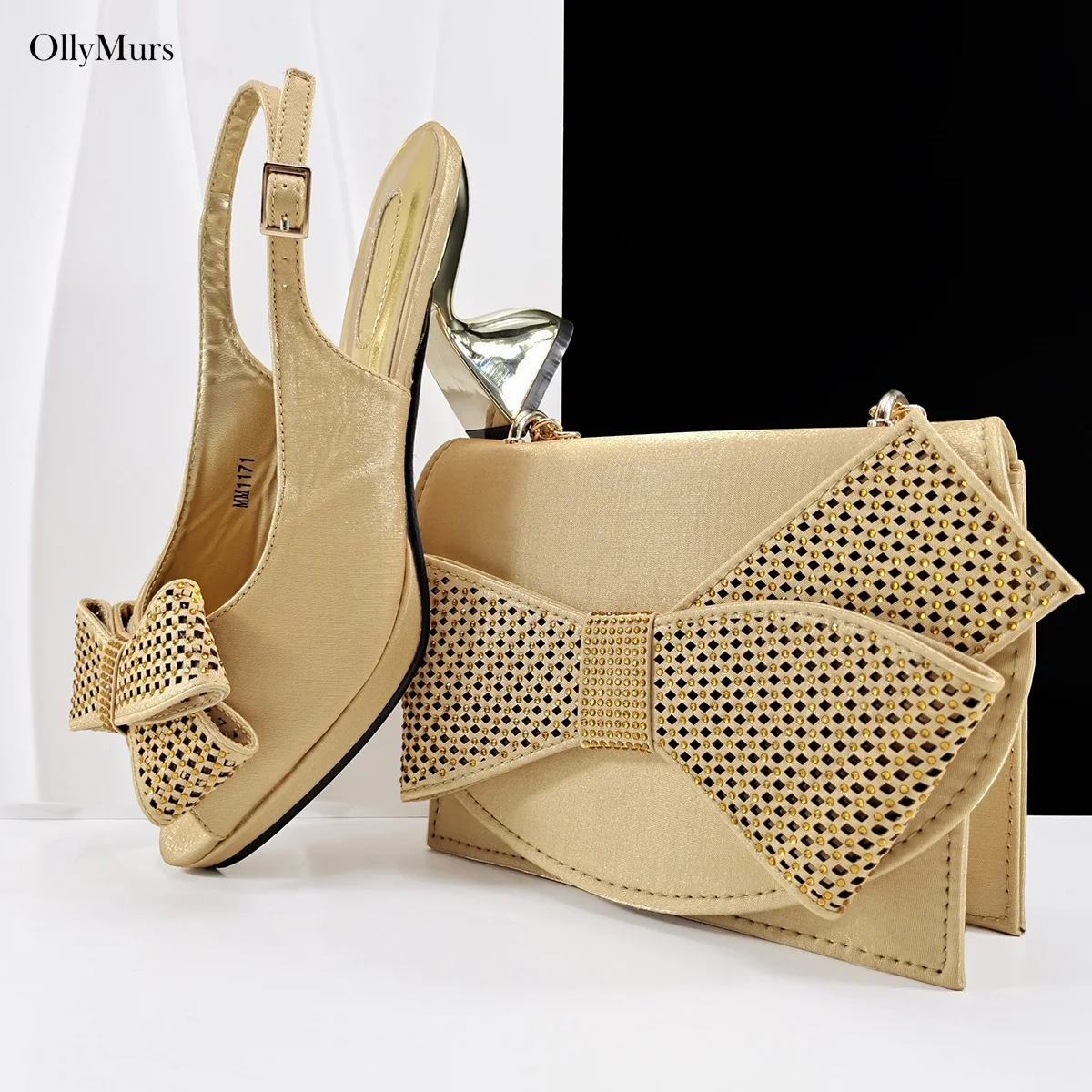 

Высококачественный набор из туфель с кристаллами и сумки в африканском стиле для женщин, туфли на высоком каблуке и сумка в комплекте для вечеринок, бесплатная доставка