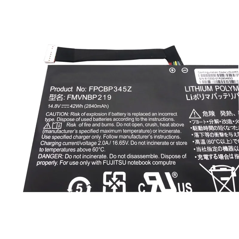 Imagem -06 - Lmdtk Novo Fmvnbp219 Fpcbp345z Bateria do Portátil para Fujitsu Lifebook Uh572 Uh552 Ultrabook Fpb0280 14.8v 2840mah