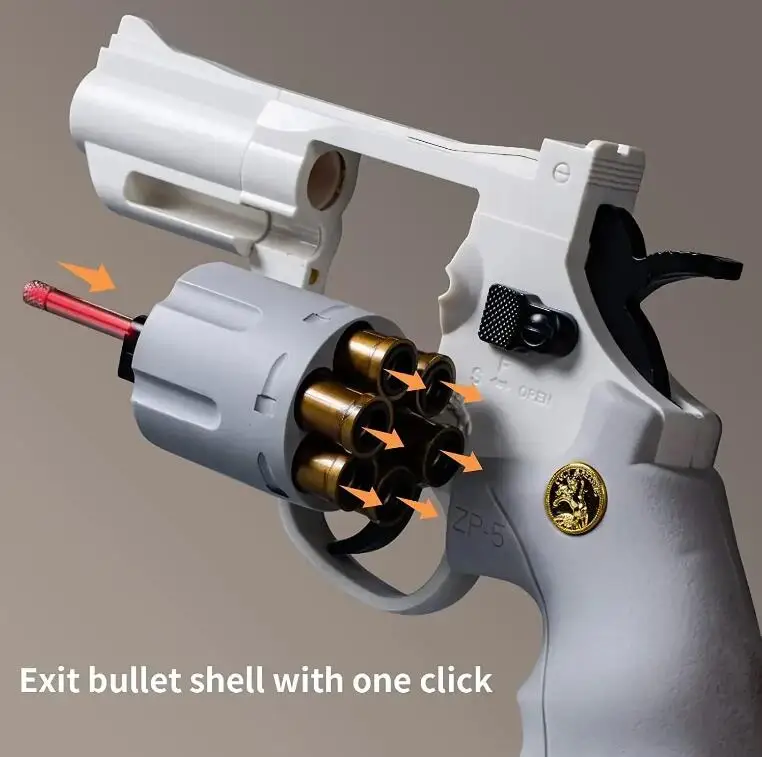 Continuous Fire ZP5 357 Revolver Launcher Spielzeugpistole mit weichen Dartkugeln für CS Outdoor-Spiel, lustige Geschenke für Kinder und Erwachsene – Detail 4