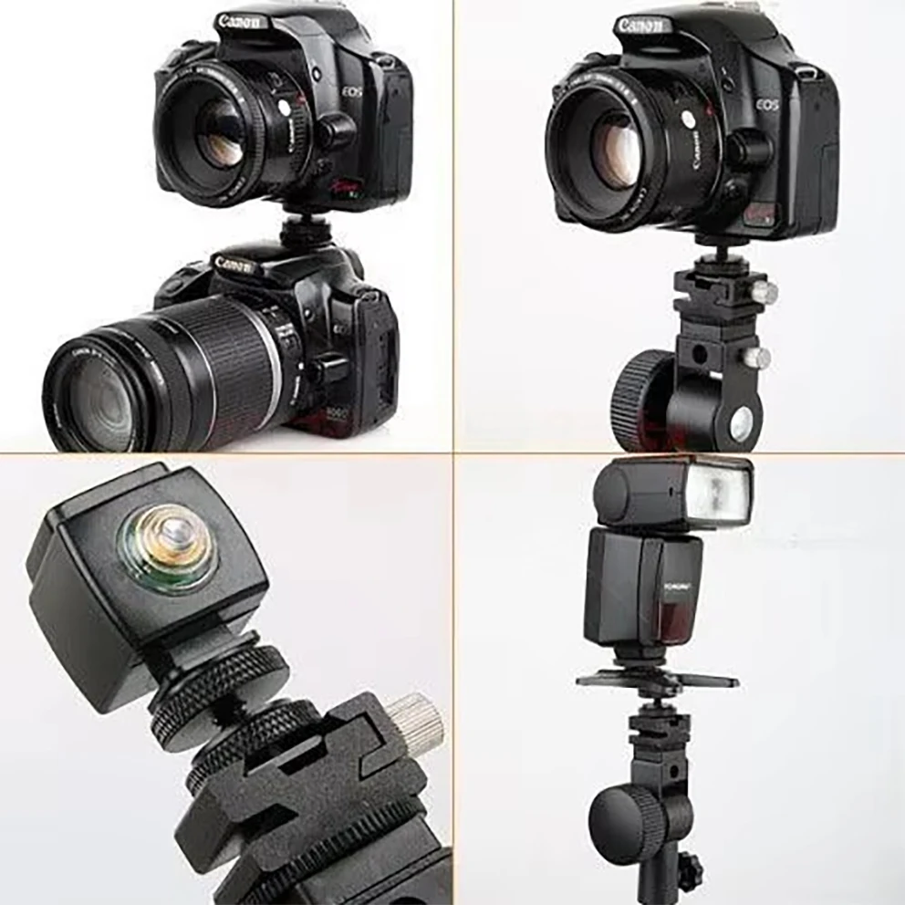 3pcs 1/4 Inch Double Screw Flash Light Stand Hot Shoe Adapter DSLR Camera Tripod, 1/4-20 thread hot shoe adapters for camera