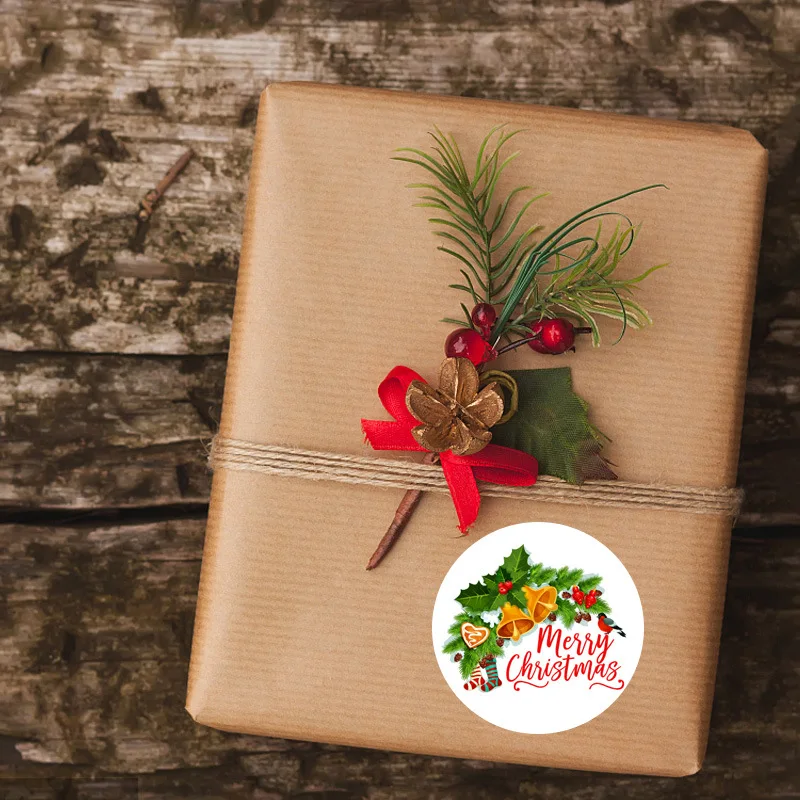 500pcs Merry Christmas Stickers Christmas Theme Seal Labels Stickers For DIY Gift Baking Package Envelope Stationery Decoration