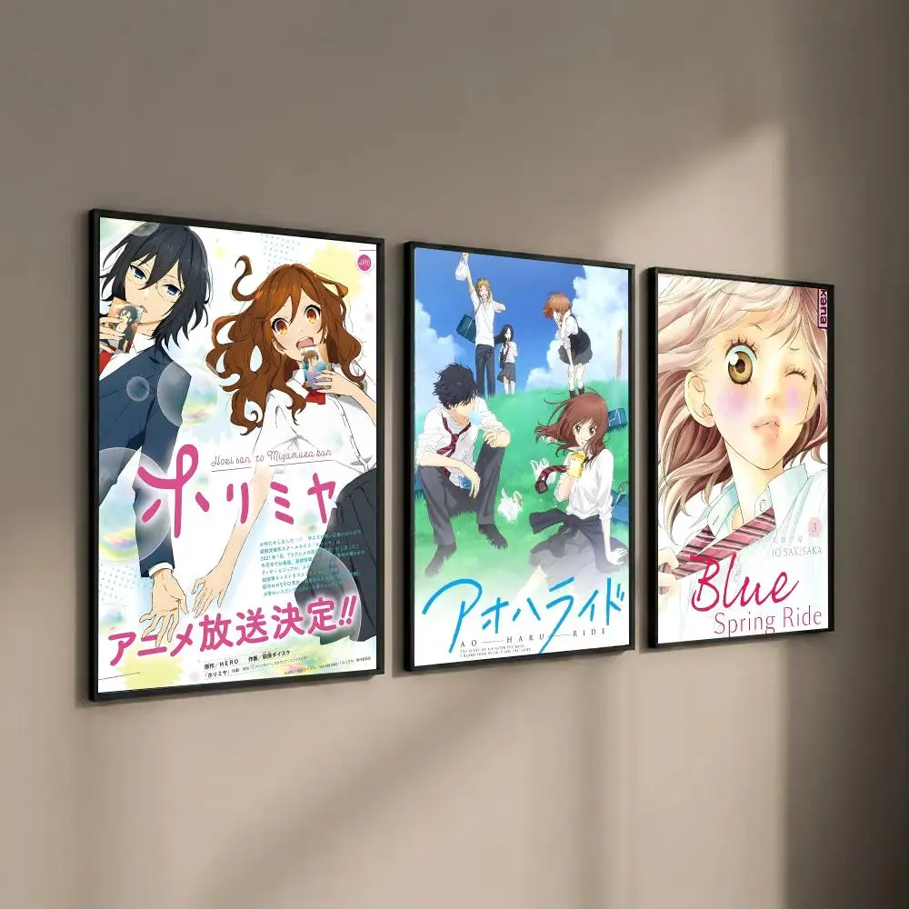 Anime A-Ao Haru Ride Poster Self-adhesive Art Waterproof Paper Sticker Coffee House Bar Room Wall Decor