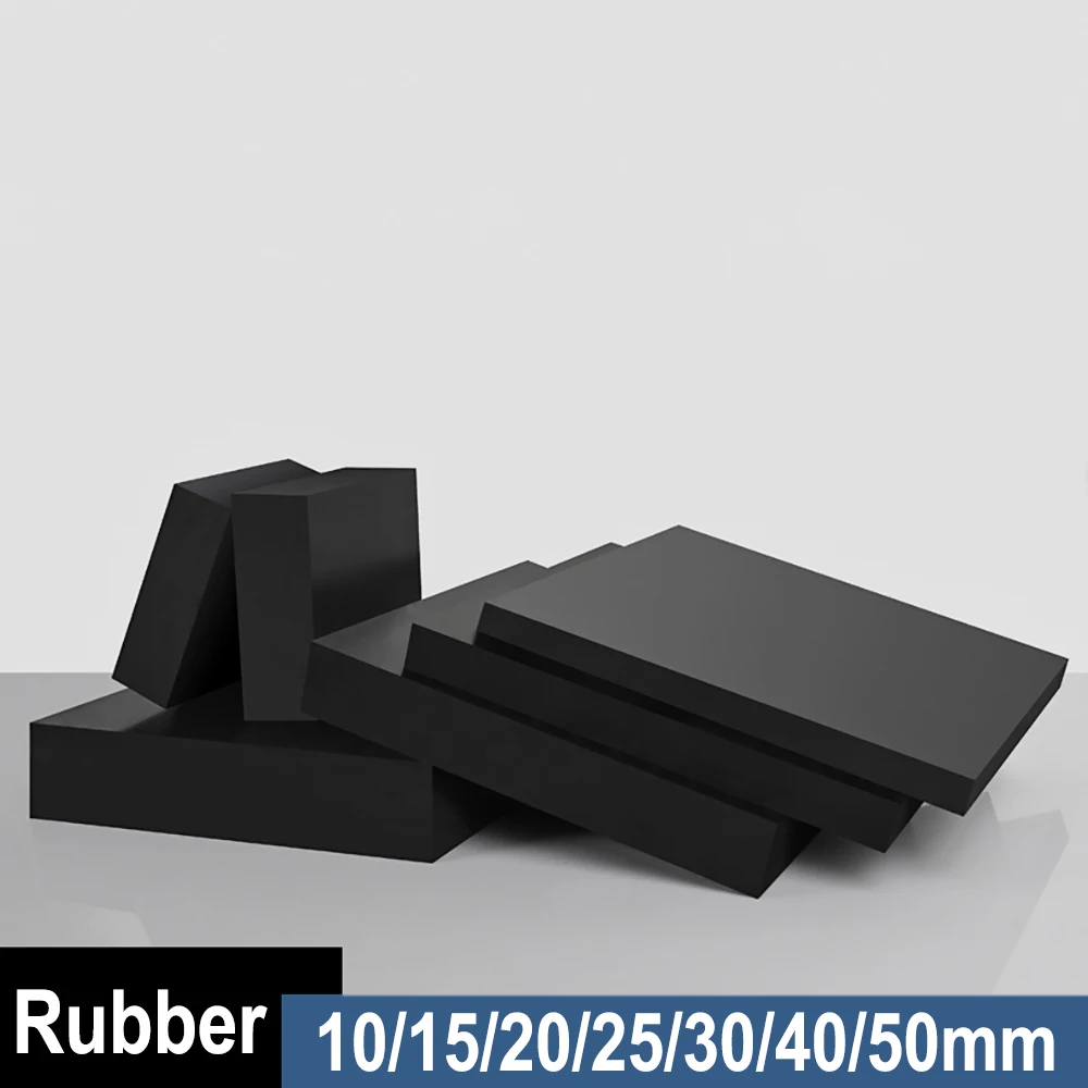

Black Rubber Sheets Gasket Pad Thick 10mm~50mm Industrial Anti-Vibration Rubber Pads