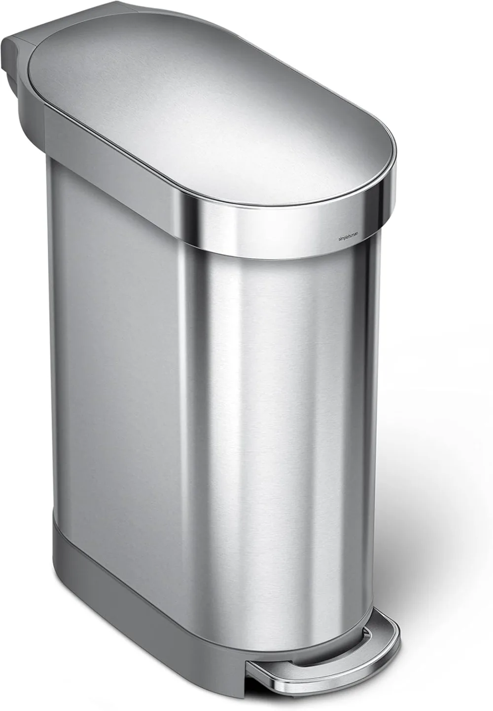 

45 Liter / 12 Gallon Slim Hands-Free Kitchen Step Trash Can, Brushed Stainless Steel