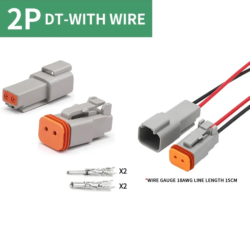 5/10/100 Sets Deutsch Type Connector Male Female Waterproof DT Connectors 2-Pin Dt04-2p Dt06-2s 8202612040,Sealable,2 Position