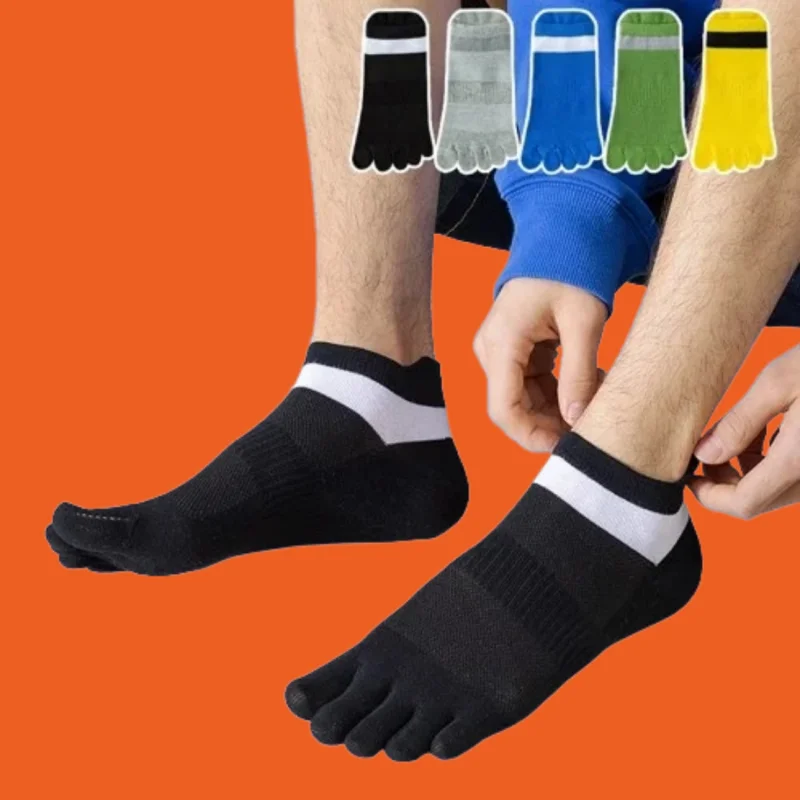 

5/10 Pairs Sweat-Absorbing Cotton Socks Split Toe Sports Men's High Quality Men's Fashion Socks Breathable Five Fingers Socks