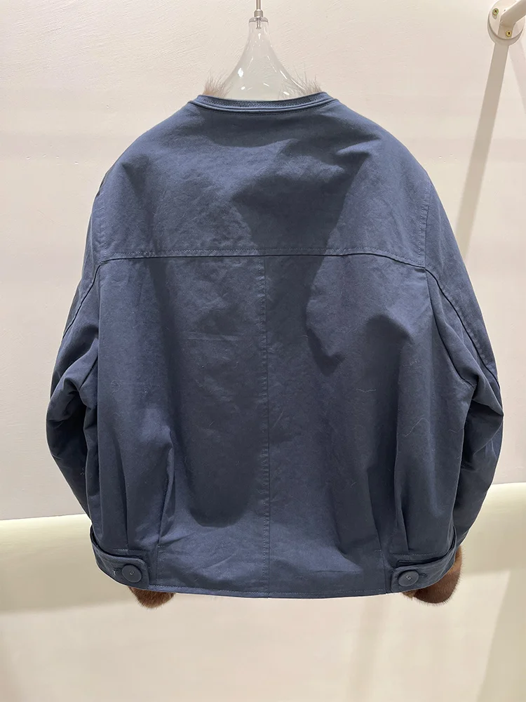 2025 Moda Inverno Caldo Lady Capispalla Vera Pelliccia Fodera Giubbotti Donna Genuino Naturale Sable Cappotto di Pelliccia di Visone Spessore