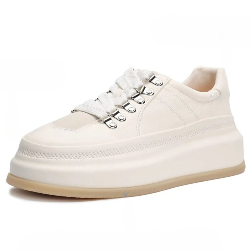 Designer Hand-sewn Horseskin Board Shoes for Men's Horse Leather Casual Sports Shoes Comfortable Outdoor Height-increasing Shoes