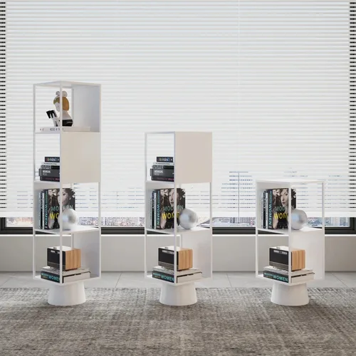 미니멀리스트 북유럽 모듈식 책장, 큐브 커브드 책장, 화이트 스토리지, 거실용 모던 가구 