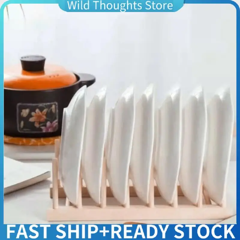 

Tableware Drain Rack, Plate Rack, Cutting Board Wooden Drying Rack, Plate Lid Wooden Display Rack-[Qahk]