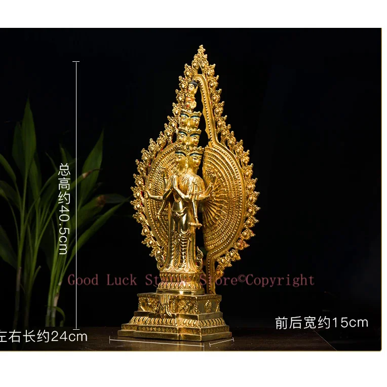 40CM Large # Tibetan Buddhism bless family home Safety Health wealth efficacious Protection Thousand hand Guanyin Buddha