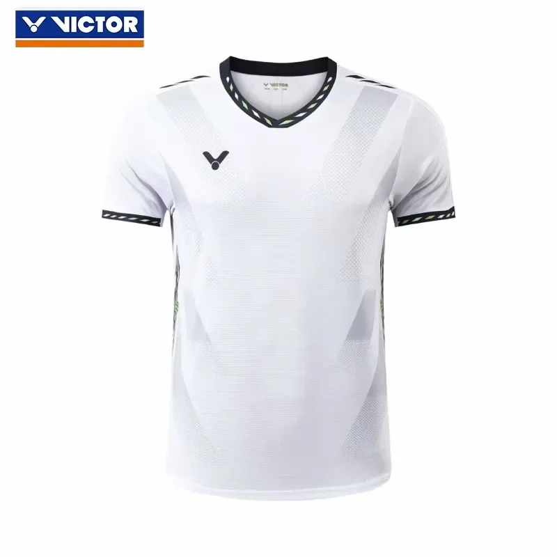 2024 Victor  Men and Women's Badminton Clothing Outdoor Sports and Leisure Quick drying Short sleeved T-shirt Shorts Set campus