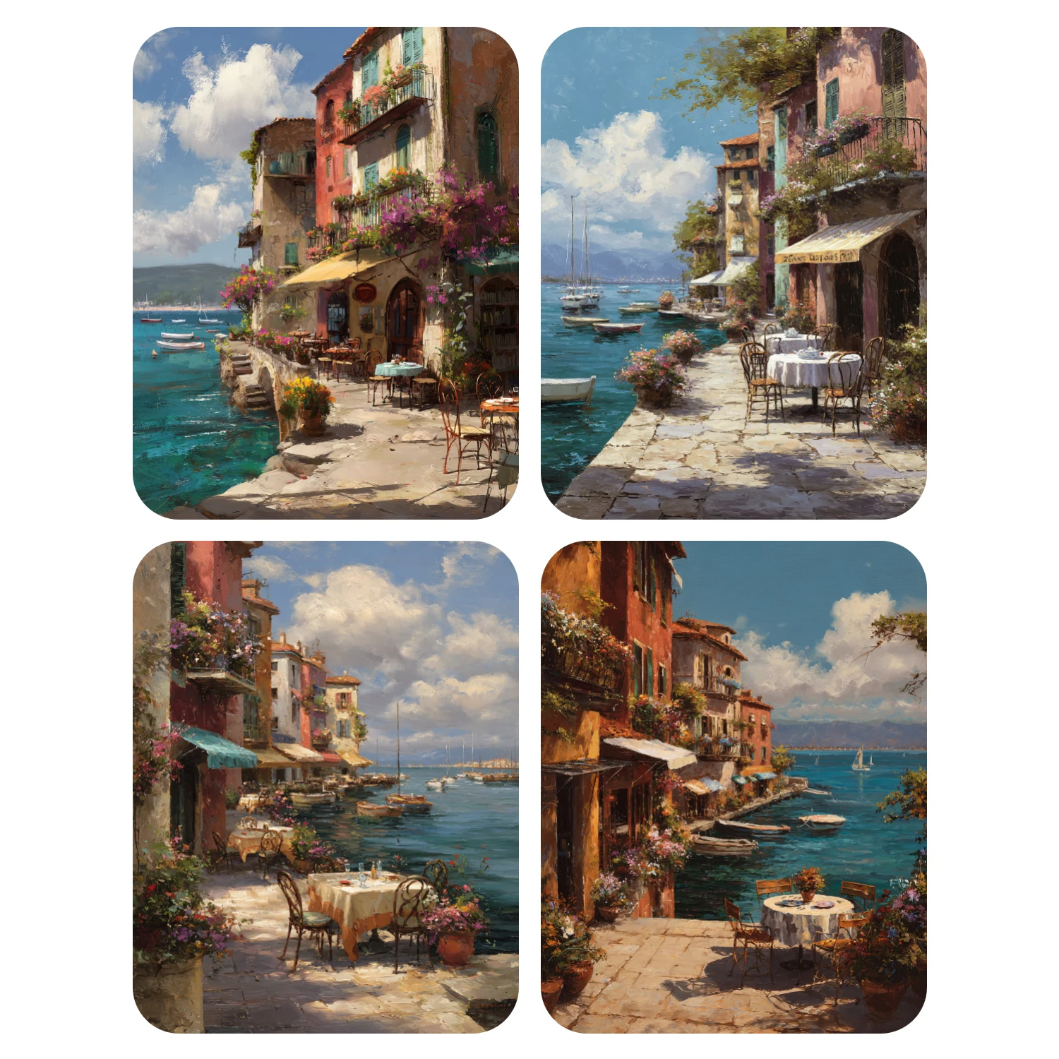 Kit de peinture par numéros DIY 1 pièce, sans cadre, motif lotus, thème restaurant en bord de mer, en acrylique sur toile, cadeau d'art pour la maison