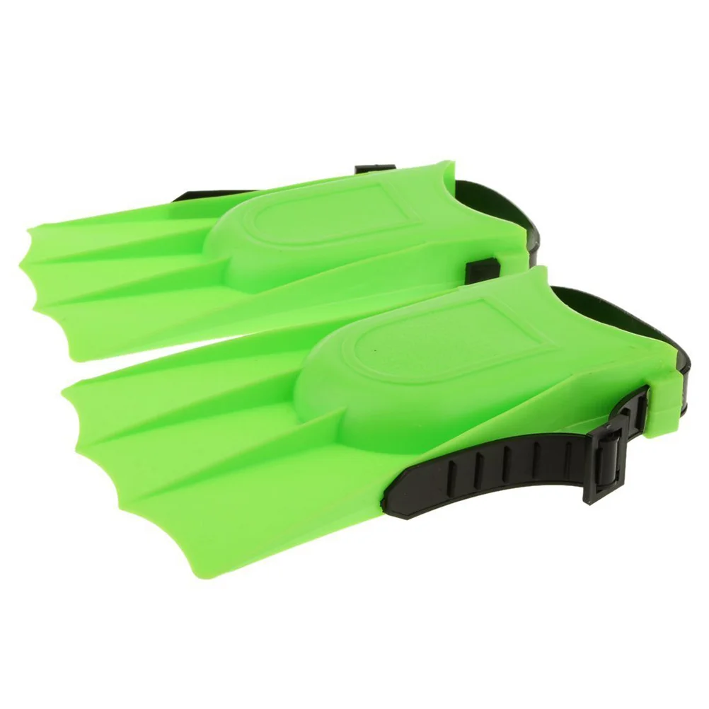 Kids Scuba Dive Fins For Travel Size Flippers Fins Swimming Diving Learning Tools (Green)