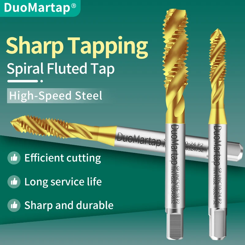 Безрезвычайные спиральные рифленые метчики, метчики с мелкой резьбой, экструзионное покрытие из нитрида титана M35 для нержавеющей стали от Extrusi