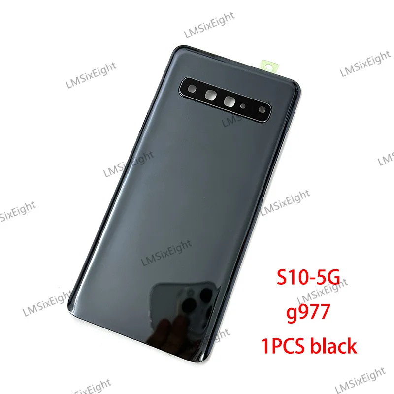 Заднее стекло s10 5G, замена для Samsung Galaxy s10 5G G977, крышка батарейного отсека, задняя дверь, корпус, крышка, панель, наклейка на объектив