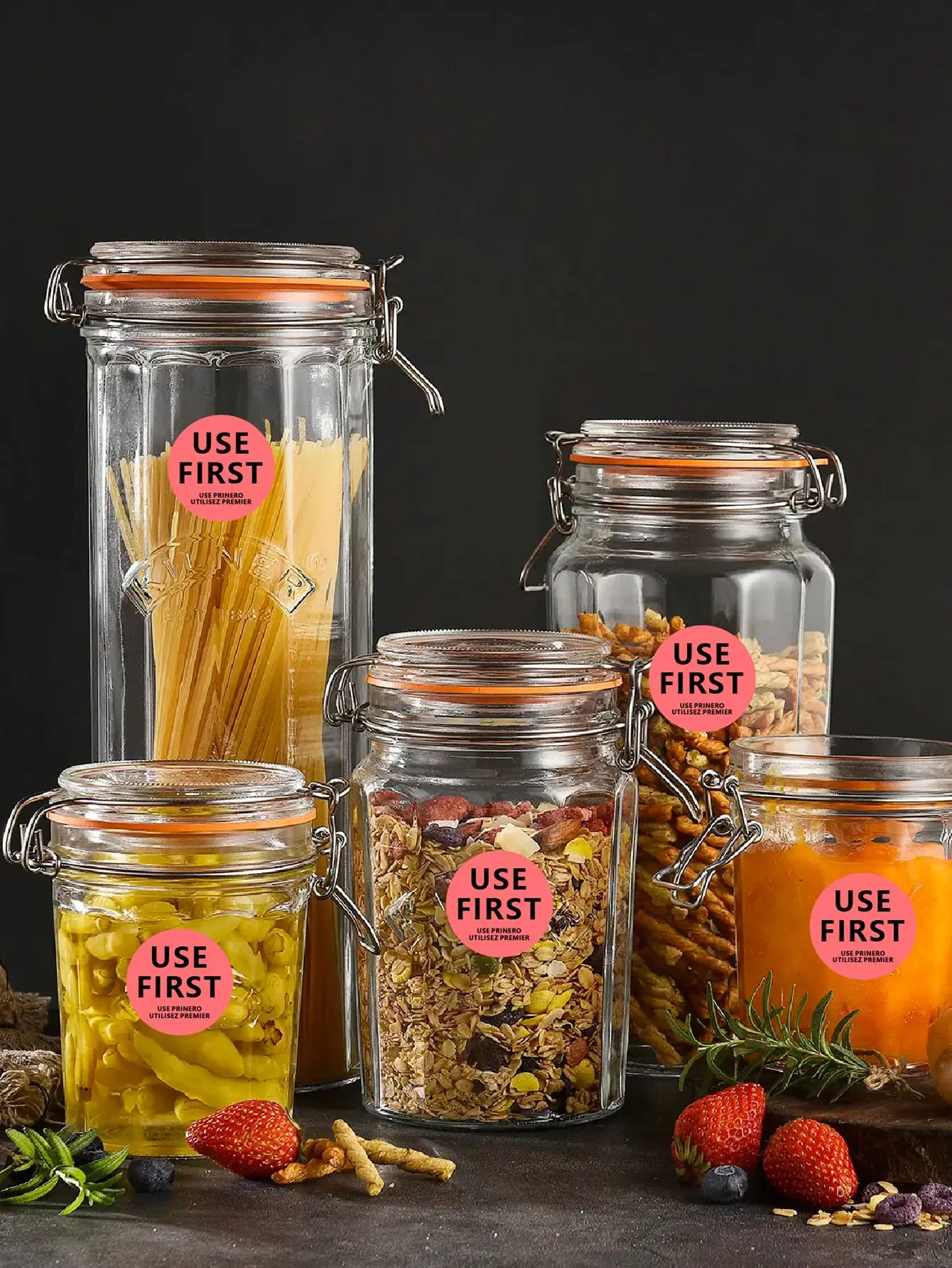 USE First Stickers Food Service 1.5 Inch Inventory Control Labels 500 pcs for Restaurant Permanent Adhesive Circle Paper Labels