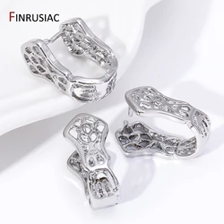 Rhodium Plated Brass Hollow Out Pinch Pendant Bail Connector For DIY Fashion Necklace Making Accessories Findings