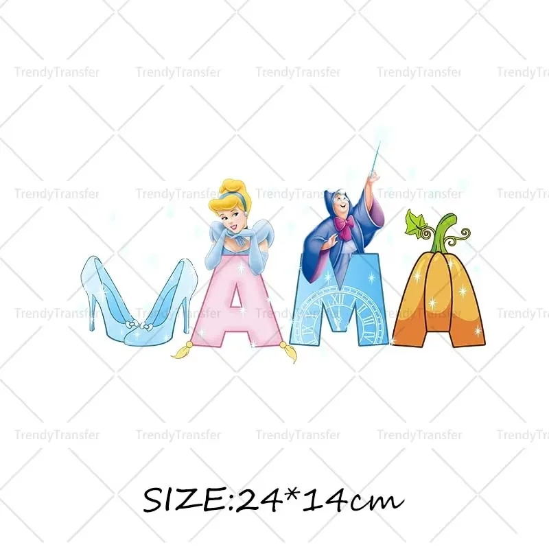 2PCSMAMA الأميرة نمط الكي نقل الحرارة الطباعة DIYT تي شيرت نقل الحرارة الطباعة التصحيح قابل للغسل و منصهر التصحيح
