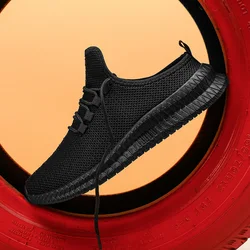 Chinelos esportivos de malha leve para homens, sapatos casuais com slip-on, sandálias de cor sólida, meio chinelos, tamanho grande, sapatos esportivos antiderrapantes