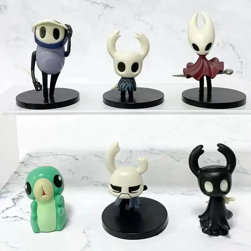 

6Pcs Hollow Knight Anime Figure Silk Song The Knight Hornet Zote Grub Figurine Doll Collection Figure Model Toys Gift