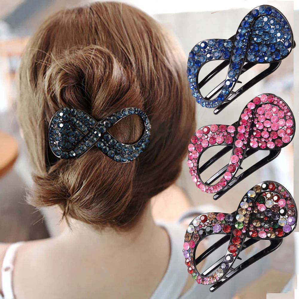 Large Hair Clamp Rhinestones Hair Clip Plastic Duckbill Claw Barrettes for Women Girls Hairpins Styling Tools Hair Accessories