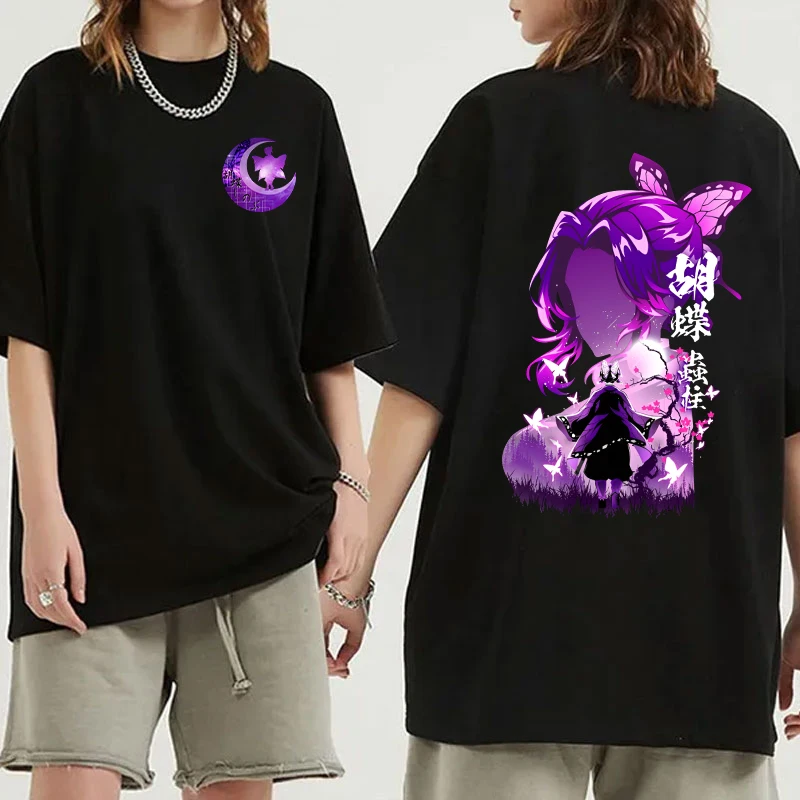 

New Fashion Anime Kochou Shinobu Print Graphic T Shirt Women Men Fashion Casual Short Sleeve Shirt Tees