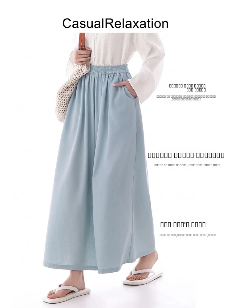 

Ele Loose Fit Wide Leg Jeans Women's Casual Pants Elastic Waist Spring Summer New Arrival Comfortable Stretchy Denim Trou...