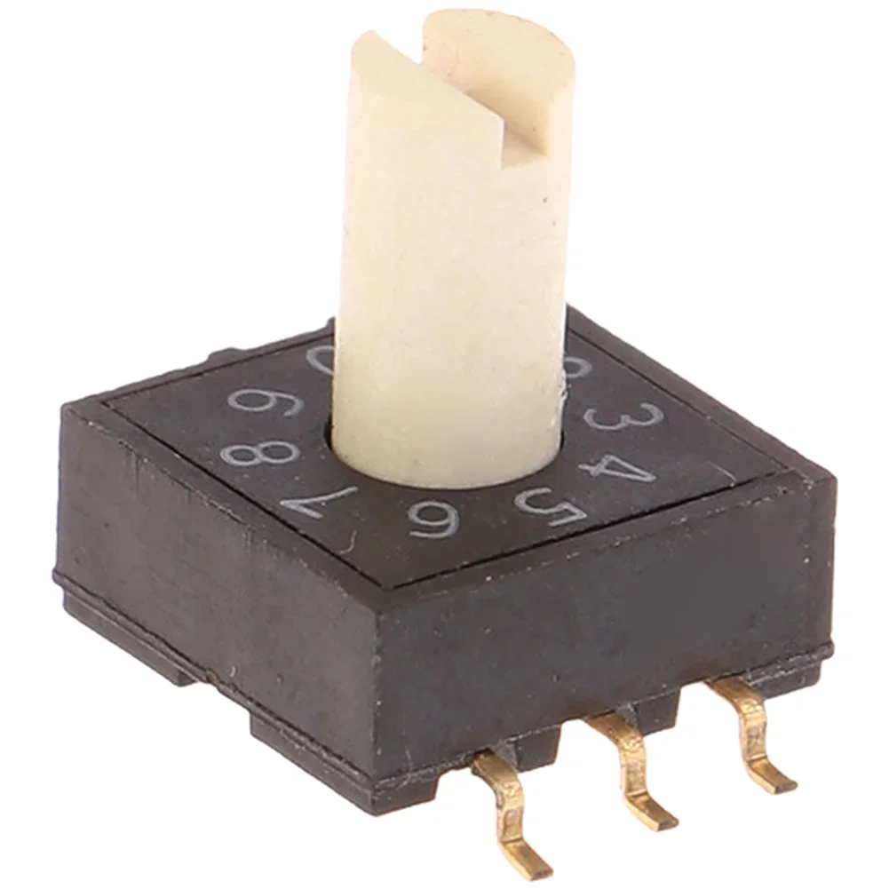 Black Rotary Coding Switch 10 Position Rotary Switch Rotary Switch 3 3 Terminal Compact Size Balanced 3 3 Pins