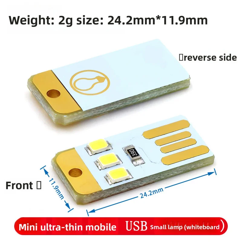 10pcs/Portable Small USB LED Light, Ultra-Thin Design Camping Lamp Night Light for Mobile Power Bank