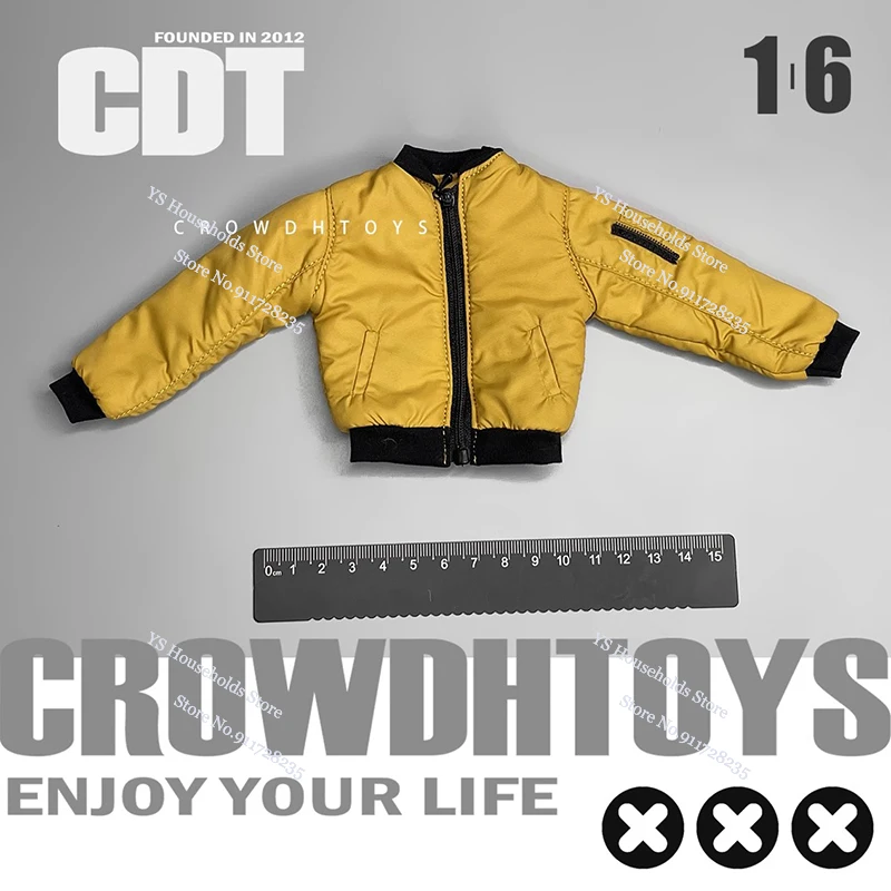 CROWDHTOYS 1/6 Man Soldier Short Jacket Coat Toys Flight Attendant Clothes Accessory For 12inch Action Figure Body Decoration