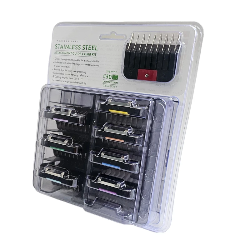 

Профессиональный набор насадок-гребней из нержавеющей стали для машинок Wahl KM со съемными лезвиями (только для) # 10/15/30) Машинка для стрижки домашних животных, собак