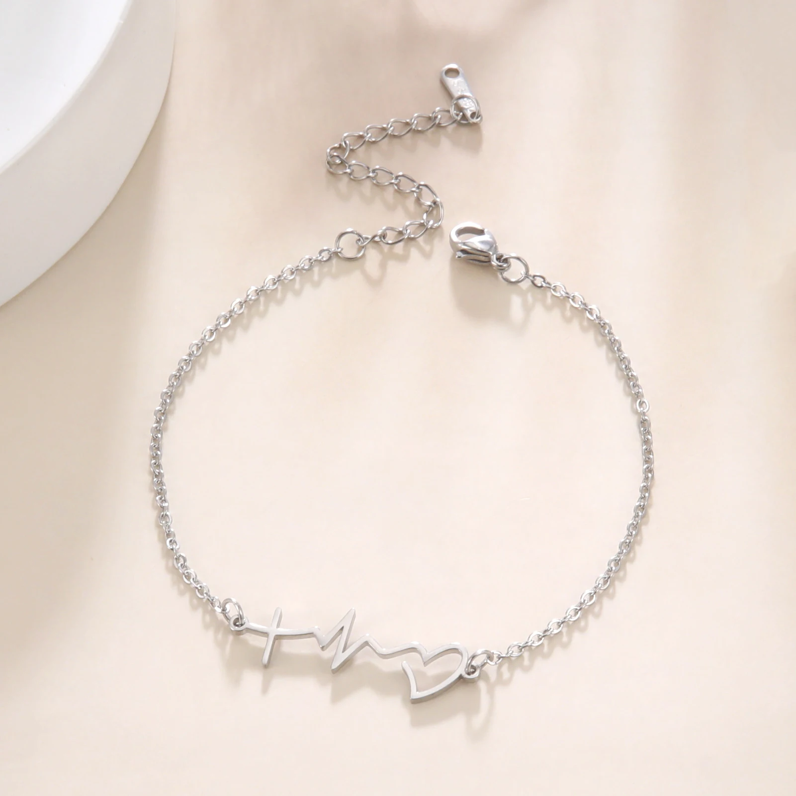 Kkjoy Mode Edelstahl Fußkettchen für Frauen Männer Silber Farbe Buchstaben Symbol Fuß kette einfachen Schmuck weiblichen Strand Accessoires – Detail 8
