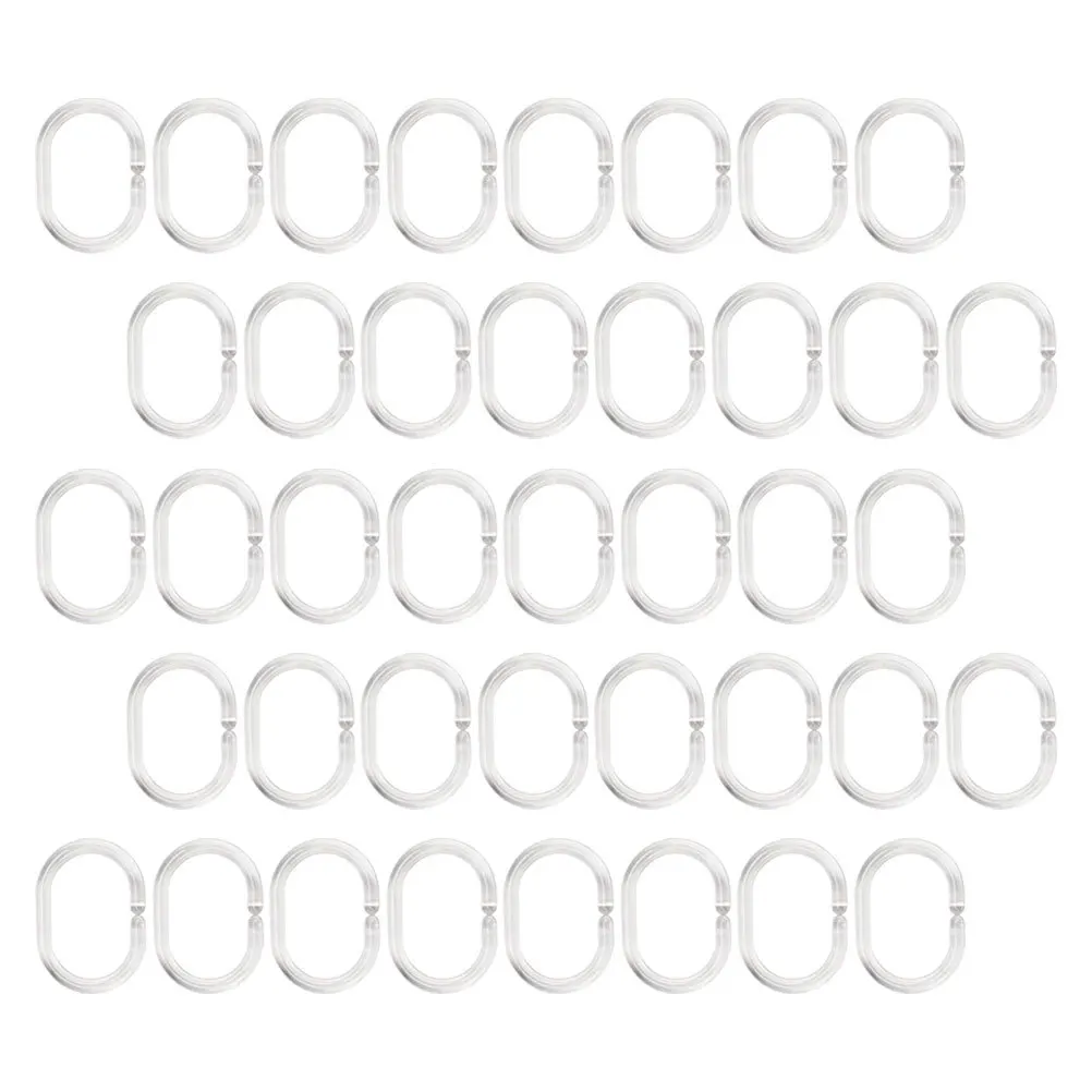 

48Pcs Shower Curtain Hooks Plastic C-Shaped Rings Easy Install for Bathroom Curtain Supplies Plastic Shower Rings