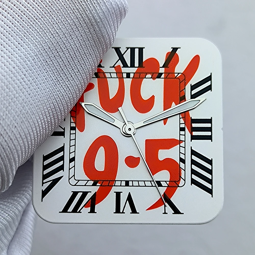 Esfera NH35 de 27mm, esfera cuadrada con logotipo personalizado, números romanos, sin Esfera luminosa, compatible con accesorios de reloj de movimiento NH35