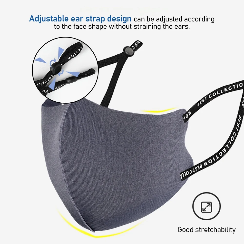 3D Washable Reusable Face Mask Adjustable Dust-proof Breathable Ice Cotton Knitted Mask Sunscreen Haze Unisex Star Masks