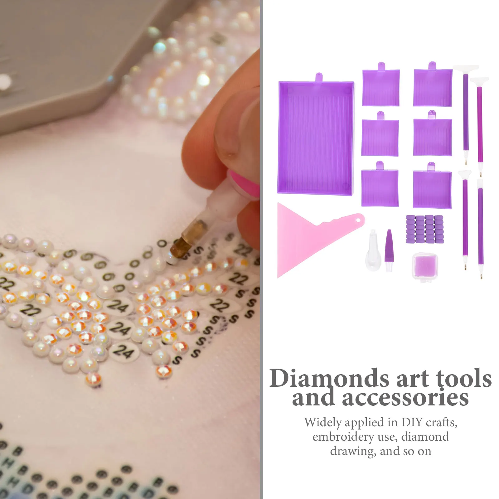 

1 Set Painting Tools Kit Diamond Box Diamond Dotting Accessories Art Supplies Case Craft Organizer Bead Storage Rhinestone Tools