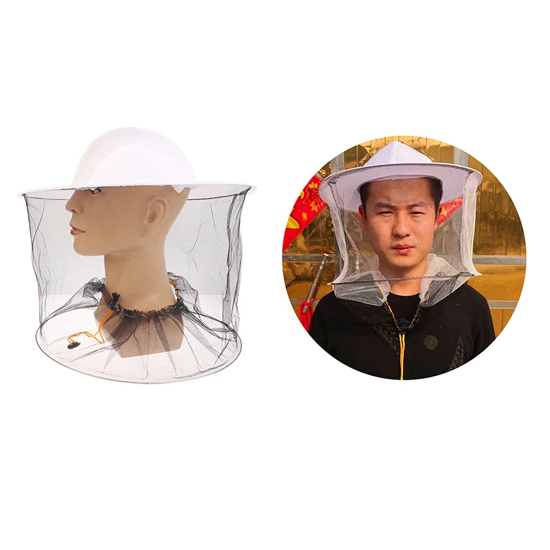 1PC Bee Tools And Supplies Beekeeping White Cotton Bee Hat And Veil With Hinged Closure Anti Bee Protective Hat