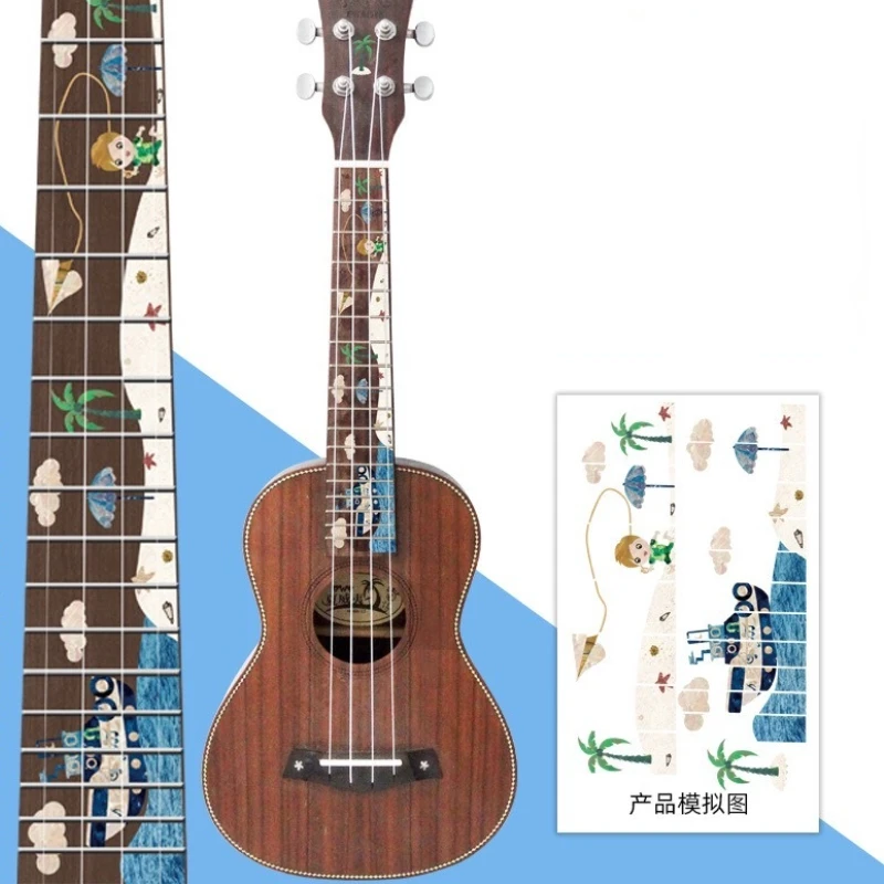 Creative Guitar Stickers Cute Funny Cross Inlay Decals Fretboard Sticker for Electric Guitar Bass Ukulele Fingerboard Sticker