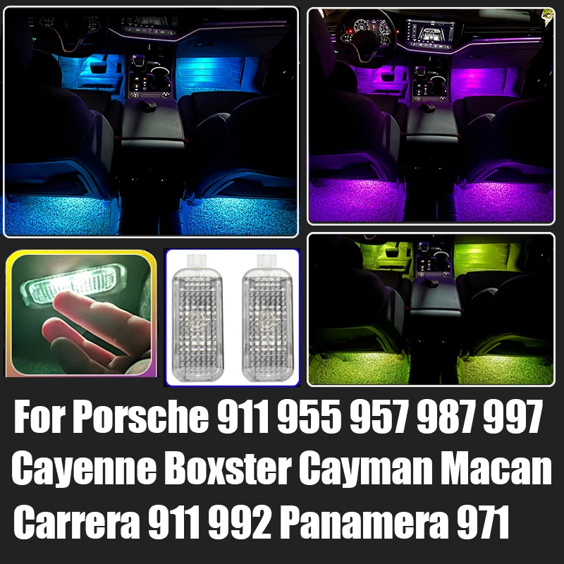 Para Porsche 911 955 957 987 997 Cayenne Boxster Cayman Macan Carrera 911 992 Panamera 971 accesorios de luces para reposapiés de coche