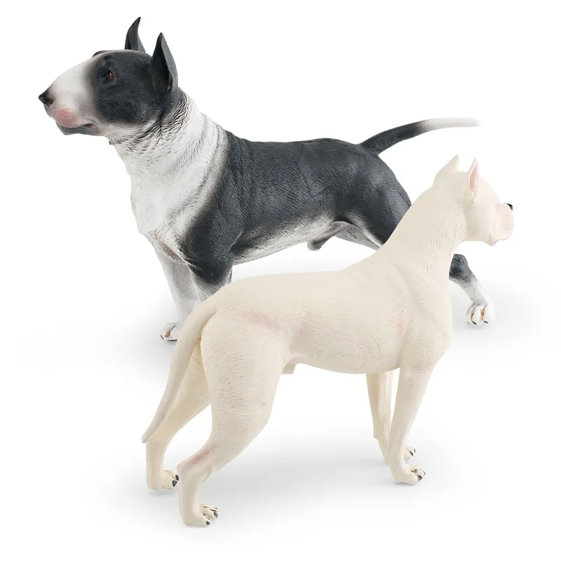 Simulation Animal Model for Children, Dog Animal, Bull Terrier, Dogger, Spaniel, Rottweiler, Static Ornaments, Cognitive Imitati