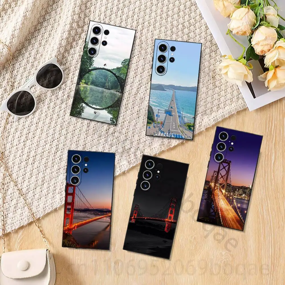 

bridge Phone case for Samsung Galaxy S24,25,26,23 22,21,S20 Plus Ultra FE soft fundas cases